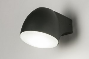 wandlamp 72646 design modern aluminium zwart mat antraciet rond
