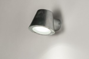 wandlamp 72652 industrieel modern gegalvaniseerd staal metaal zink grijs zilver aluminium zink rond