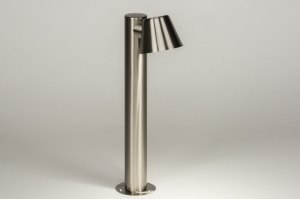 lampadaire 72655 soldes design moderne acier poli gris d acier rond