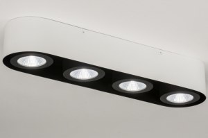 spot 72696 soldes design moderne aluminium acier noir blanc mat oblongue