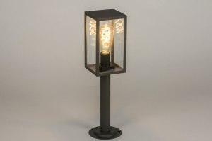 vloerlamp 72713 landelijk modern glas helder glas aluminium metaal zwart mat antraciet donkergrijs rechthoekig