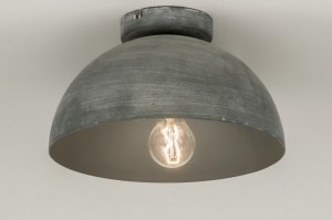Deckenleuchte 72731 laendlich rustikal modern coole Lampen grob Aluminium Metall Betongrau rund