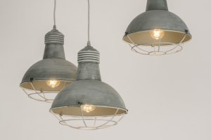 Pendelleuchte 72734 Industrielook laendlich modern coole Lampen grob Metall Betongrau rund