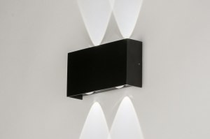 wall lamp 72783 modern aluminium metal black rectangular