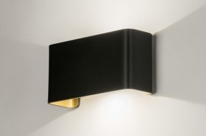 wandlamp 72790 design modern aluminium metaal zwart mat goud rechthoekig