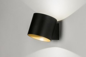 Wandleuchte 72791 Design modern Aluminium Metall schwarz matt Gold rund