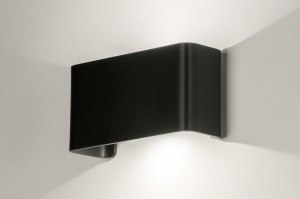 wandlamp 72804 design modern aluminium metaal zwart mat rechthoekig