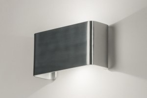 wandlamp 72805 eindereeks design modern aluminium geschuurd aluminium metaal aluminium rechthoekig