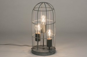 Tischleuchte 72856 Sale Industrielook laendlich modern coole Lampen grob Metall grau Betongrau