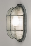 plafonnier 72861 look industriel rural rustique lampes costauds classique contemporain verre verre clair acier gris gris beton ovale