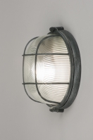 plafondlamp 72862 industrieel landelijk stoer raw eigentijds klassiek glas helder glas metaal grijs betongrijs rond