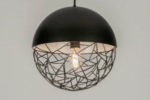 Pendelleuchte 72868 modern Retro Metall schwarz matt rund