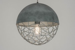 hanglamp 72869 sale modern stoer raw retro metaal grijs betongrijs rond