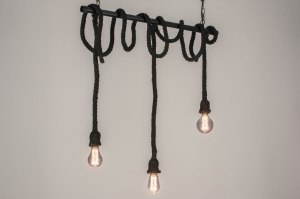 Pendelleuchte 72880 Sale Industrielook laendlich modern coole Lampen grob Metall schwarz matt laenglich