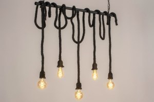 Pendelleuchte 72881 Sale Industrielook laendlich modern coole Lampen grob Metall schwarz matt laenglich