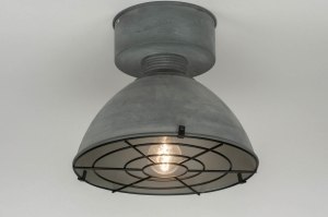 plafondlamp 72886 industrieel landelijk modern stoer raw metaal grijs betongrijs rond