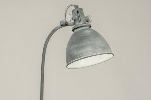 Stehleuchte 72887 Industrielook laendlich modern coole Lampen grob Metall grau Betongrau rund