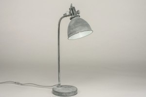 Tischleuchte 72889 Sale Industrielook laendlich modern coole Lampen grob Metall grau Betongrau rund