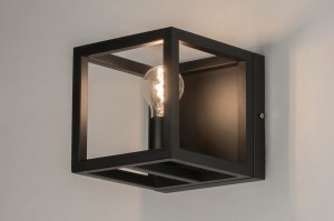 wandlamp 72918 industrieel modern metaal zwart mat vierkant