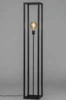 staande lamp 72924 industrieel modern stoere lampen metaal zwart mat rechthoekig