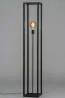 vloerlamp 72924 industrieel modern stoer raw metaal zwart mat rechthoekig