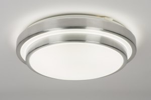 plafondlamp 72965 modern aluminium kunststof wit aluminium rond