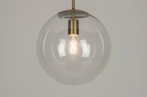 Pendelleuchte 73000 modern Retro zeitgemaess klassisch Glas klares Glas Messing (farben) gebuerstet bronzefarben Metall Goldfarben Bronze Matt Messing