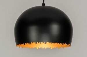 hanglamp 73012 sale modern metaal zwart mat goud rond