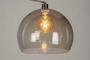 plafondlamp 73023 modern retro glas kunststof acrylaat kunststofglas bruin rond