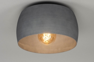 plafondlamp 73033 landelijk modern aluminium grijs betongrijs rond