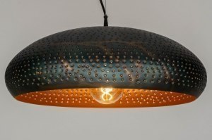 hanglamp 73062 landelijk modern eigentijds klassiek metaal zwart bruin koper meerkleurig rond