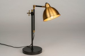 tafellamp 73119 sale landelijk klassiek eigentijds klassiek messing (kleur) geschuurd metaal zwart mat goud brons messing (kleur) rond