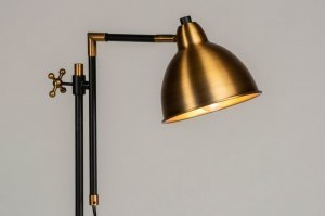 staande lamp 73120 eindereeks landelijk klassiek eigentijds klassiek messing geschuurd brons metaal zwart mat goud brons mat messing rond