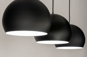 hanglamp 73128 modern retro metaal zwart mat rond langwerpig