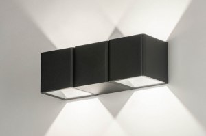 wall lamp 73141 modern aluminium metal black dark gray oblong rectangular