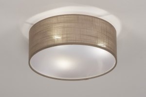 plafondlamp 73147 landelijk modern stof taupe rond