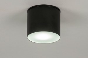 plafondlamp 73150 modern aluminium zwart mat rond