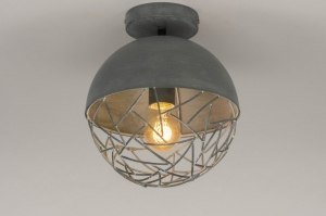 Deckenleuchte 73178 modern coole Lampen grob Retro Metall grau Betongrau rund