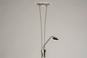 staande lamp 73187 modern staal rvs metaal staalgrijs rond