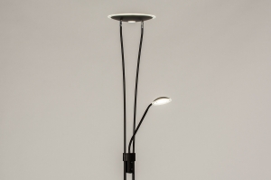lampadaire 73189 moderne acier noir mat rond