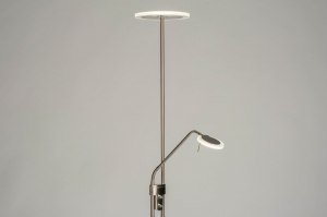 vloerlamp 73199 modern staal rvs kunststof acrylaat kunststofglas metaal staalgrijs rond