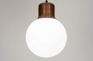 pendant light 73219 rustic modern contemporary classical art deco glass white opal glass metal white red copper round