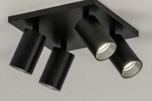 spotlight 73237 designer modern aluminium metal black matt round oblong rectangular