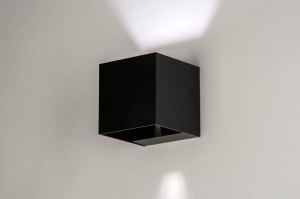 Wandleuchte 73239 modern Aluminium Metall schwarz matt viereckig