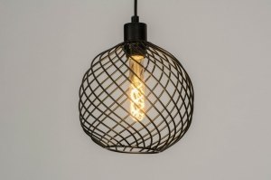 hanglamp 73251 modern metaal zwart mat rond
