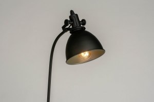 staande lamp 73289 industrieel modern metaal zwart mat rond