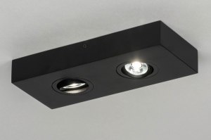 spotlight 73301 designer modern aluminium metal black matt rectangular