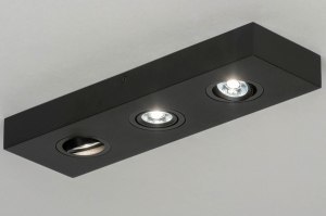 spot 73302 design moderne aluminium acier noir mat rectangulaire