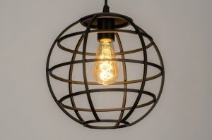 hanglamp 73320 sale industrieel modern metaal zwart mat rond
