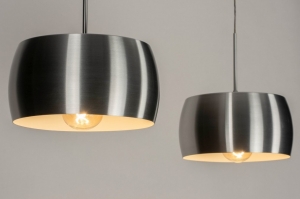 hanglamp 73344 sale design modern geschuurd aluminium metaal grijs aluminium rond langwerpig